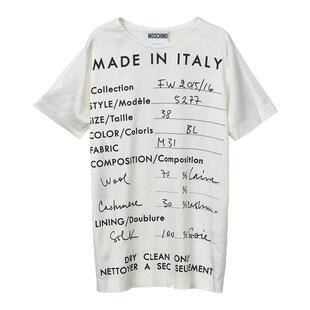moschino/莫斯奇诺 女士字母印花T恤连衣裙 银泰百货 301596