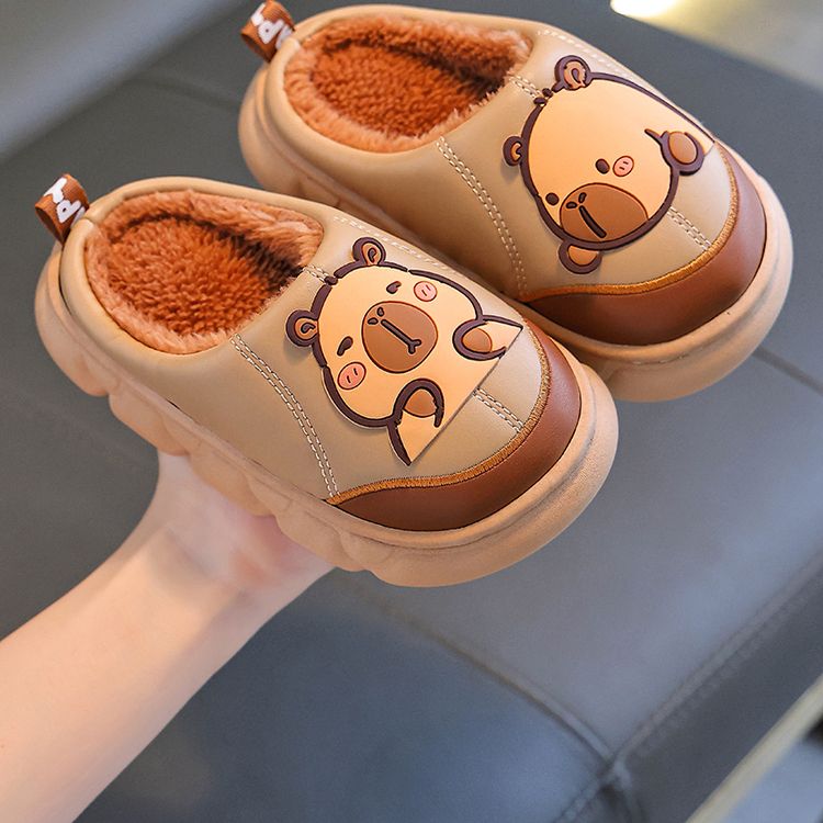 卡皮巴拉儿童棉拖鞋秋冬季男童新款卡通居家拖鞋女童外穿防滑棉拖