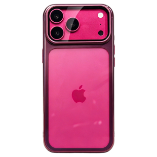 一体镜头膜支架适用苹果17pro手机壳勃艮第红新款iphone18promax夏季轻奢18pm透明不发黄十七全包防摔17p超火