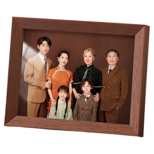 实木相框洗照片做成全家福相册摆台高级感加打印定制diy六8寸空框