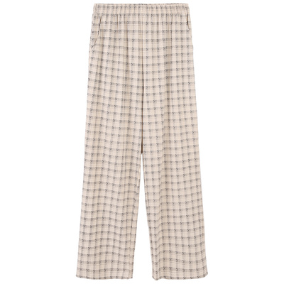 安之伴【巨柔软】纯棉情侣睡裤女款春秋季宽松大码单裤男士家居裤