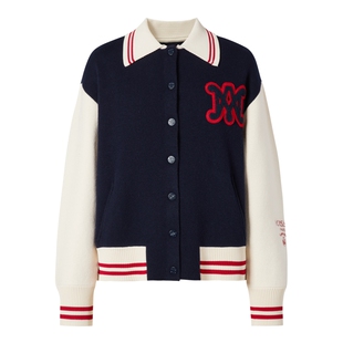 商场同款 MOISSAC摩萨克冬绵羊毛复古拼接夹克外套女