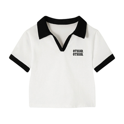 polo衫T恤女短袖正肩夏短款上衣