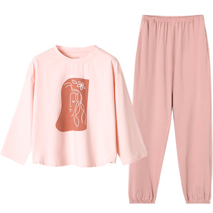 【春秋款清仓福利】春秋季情侣睡衣女纯棉长袖睡裙家居服男士套装