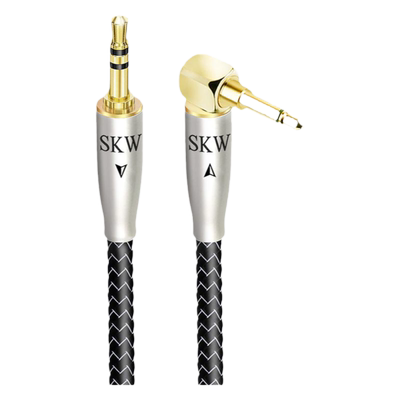 SKW高端发烧镀银3.5mmAUX音频线