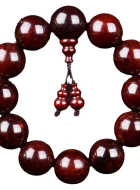 楠木缘印度小叶紫檀手串男士2.0黑斑炫影纹佛珠高油密老料紫檀