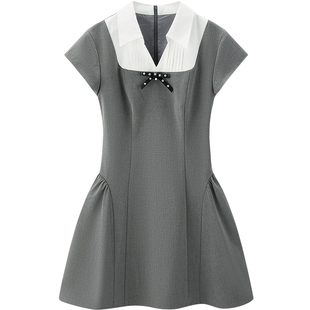 【焦点裙】乐町收腰版学院风高智通勤连衣裙女26夏季新款短款裙子