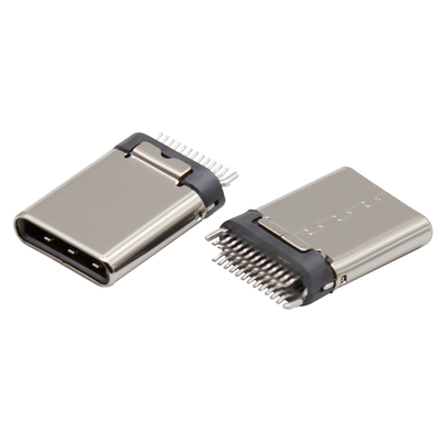 TYPE-C 24P公头夹板0.8正铆壳L10.5 typec公座夹板双面正反插快充