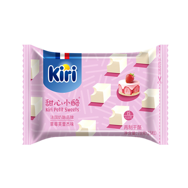 【U先】Kiri凯芮甜心小酪即食奶酪块干酪果味进口营养芝士零食78g