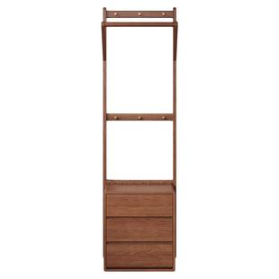 三梦床头柜衣帽架一体家用室内卧室挂衣架实木置物架抽屉落地衣架