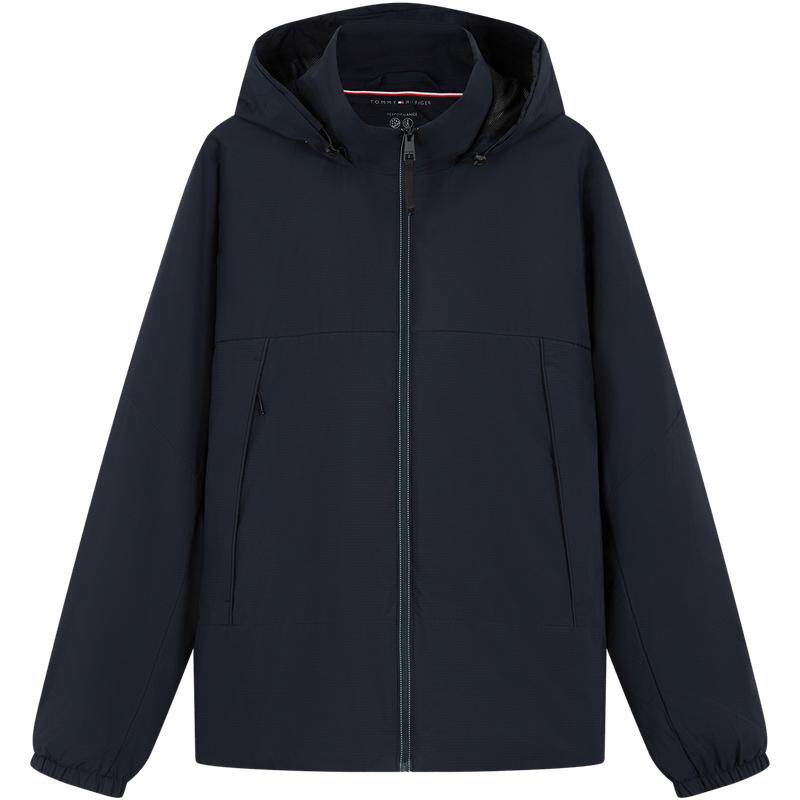 Tommy男装宽松立领连帽棉服外套