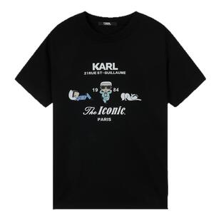 KARL LAGERFELD莫代尔棉质休闲短袖T恤上衣2026年夏季新品老佛爷