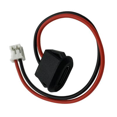 带线TYPEC母座焊线注胶椭圆螺牙DIY数据充电口USB连接线端子PH2.0