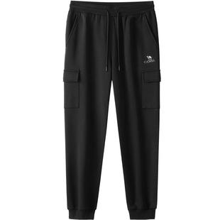 骆驼男装加绒工装裤男女冬季加厚保暖宽松运动休闲裤情侣束脚卫裤