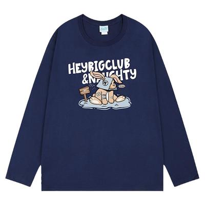 小尼力春秋潮牌男女宽松长袖T恤