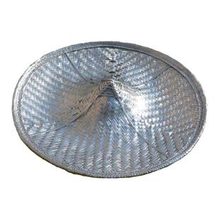 花腰傣斗笠帽翘边银色黑色成人儿童舞蹈表演道具竹编红色傣族斗笠