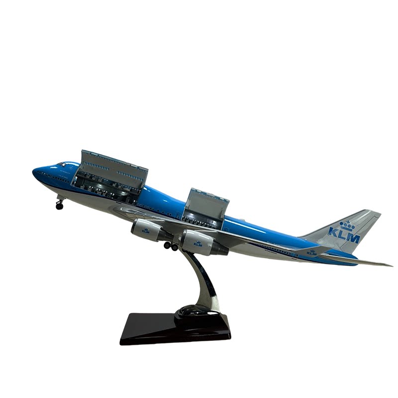 747荷兰航空双开门带灯飞机模型