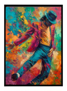 复古波普风迈克尔杰克逊抽象油画装饰画酒吧Michael Jackson艺术