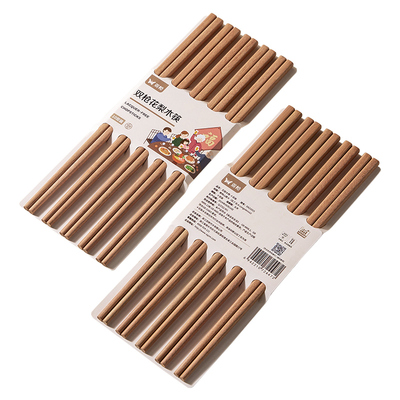 双枪进口高档花梨木筷家用无漆无蜡防滑防霉耐高温2025新款10双装