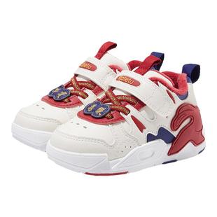 卡特兔儿童板鞋男童秋冬新款白色高帮女童加绒运动鞋跑步鞋