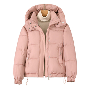 胖女童加肥加大码宽松保暖棉服中大童初中女生12-18岁带帽外套