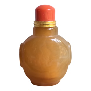 纯色玛瑙鼻烟壶少数民族特色工艺品把玩收藏摆件祝寿回礼手工艺品