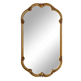 欧式复古宫廷风led智能浴室镜家用卧室高级化妆镜轻奢雕花装饰镜