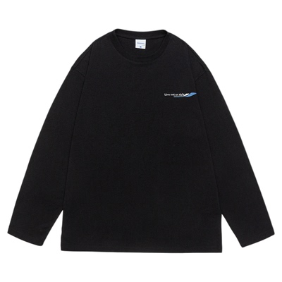 GOGOSOON长袖t恤男300g新款春秋上衣圆领潮牌内搭打底衫白色宽松