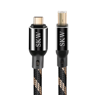 SKW发烧OTG单晶铜Type-C转USB-B音频数据线dac解码器电脑声卡