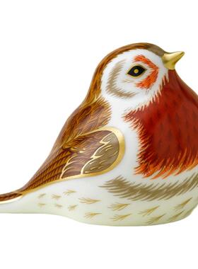 客厅镇纸骨瓷知更鸟动物装饰品