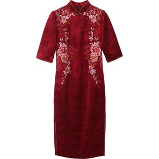 晚礼服女高级感妈妈婚宴礼服新款新中式改良旗袍轻奢大码喜庆洋气