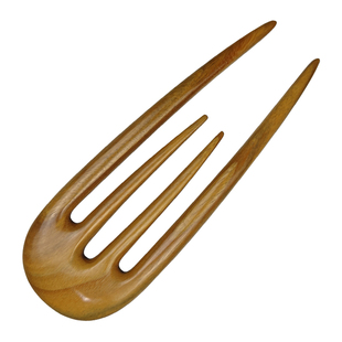 唐三把绿檀四齿半齿插梳高颜值森系头戴发饰百搭插梳古风步摇簪