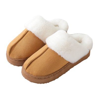 冬季厚底棉拖鞋情侣款保暖防滑
