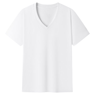 白小T女士V领水光魔术短袖T恤