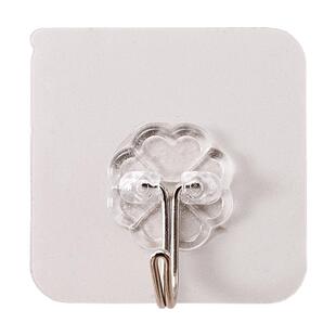 50个挂钩强力粘胶墙壁挂浴室承重透明无痕挂勾厨房免打孔粘贴