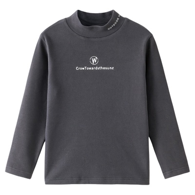 男童德绒打底衫2025秋冬新款儿童男孩加绒保暖内搭长袖T恤上衣