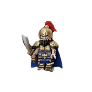 迪库三国小侠积木人仔颜良文丑袁绍中国古代英雄人物武将拼插玩具