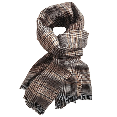 格子仿羊绒围巾女春秋外搭毛毯式