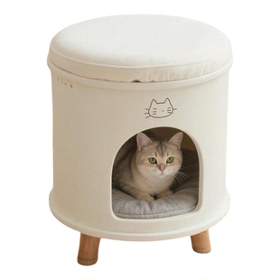 丹妮宠物凳创意猫窝凳四季通用人宠共用家具狗猫屋舍猫咪坐凳用品