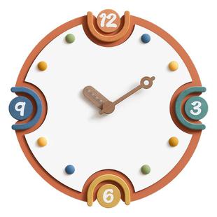 Mandelda免打孔现代简约挂钟客厅家用奶油风钟表电视柜玄关装饰品