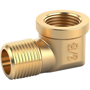 黄铜NPT美制内外丝弯头1分2分3分4分直角90度转接头加厚水管配件