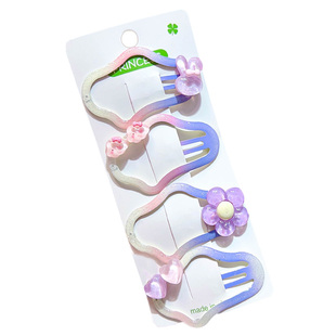 儿童彩色渐变发夹新款云朵bb夹小女孩侧边夹发卡女童刘海夹子发饰