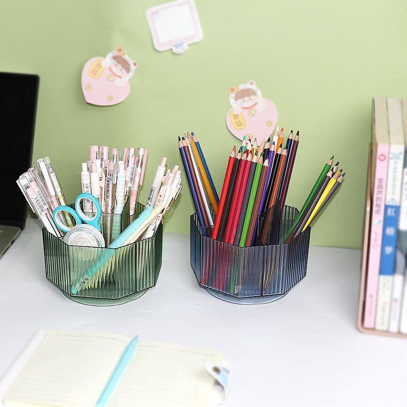 旋转笔筒儿童画笔彩笔马克笔文具男孩女孩书桌收纳盒桌面置物架