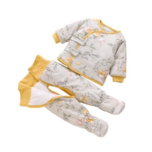 新生婴儿衣服冬季包脚棉服保暖衣分体套装宝宝冬装小月龄男宝棉袄