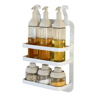 厨房墙壁置物架免打孔多功能收纳架锅铲餐具收纳神器