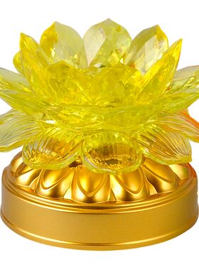 LED佛灯一对七彩莲花灯电池家用