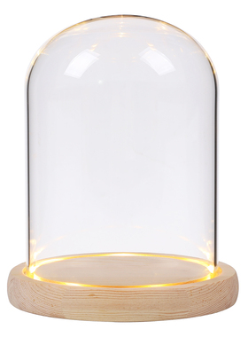 发光玻璃罩透明展示盒人偶圣诞树积木手模桌面摆件手办带灯防尘罩