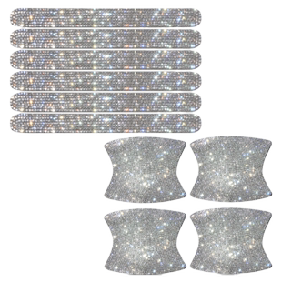 汽车门把手贴防刮贴划痕贴水晶钻石车身改装装饰贴拉手贴门碗贴