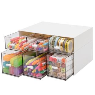 桌面文具收纳盒书桌抽屉式置物架儿童桌铅笔彩笔马克笔收纳盒笔筒