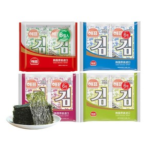 【国产】海牌海苔原味芥末味韩国进口干紫菜即食零食儿童寿司包饭